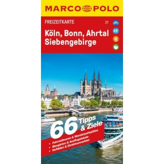 MARCO POLO Freizeitkarte 21 K�ln, Bonn, Ahrtal, Siebengebirge 1:110.000