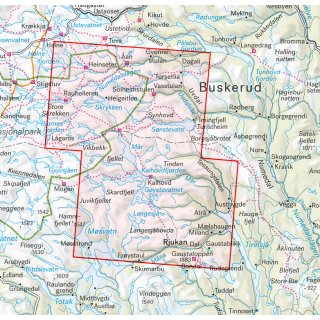Hardangervidda �st, Rjukan & Gaustatoppen 1:50.000
