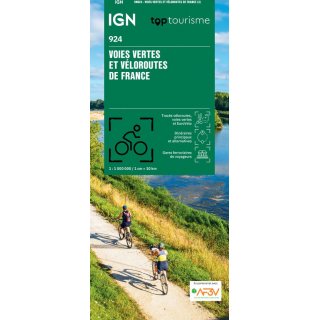 Gr&uuml;ne Wege und Radwege in Frankreich 1:1 Mio.