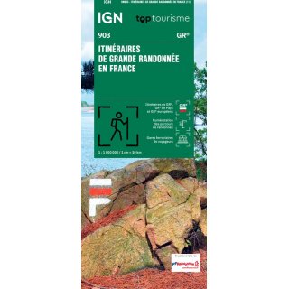 Fernwanderwege in Frankreich 1:1 Mio.