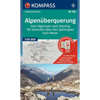 WK 288 Alpen&uuml;berquerung vom Tegernsee nach Sterzing 1.50.000