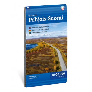Pohjois-Suomi Nordfinnland Stra&szlig;enkarte 1:500 000