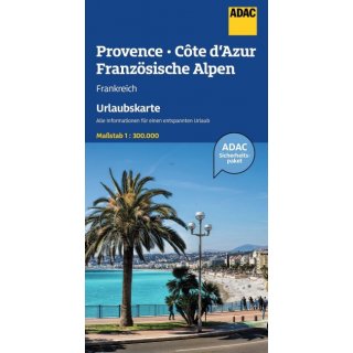 ADAC Urlaubskarte Provence, Franz&ouml;siche Alpen, Cote dAzur