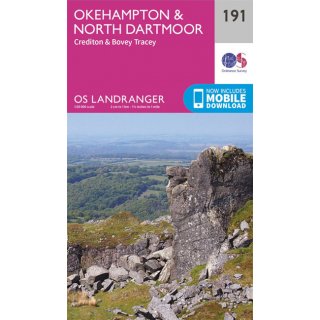No. 191 - Okehampton & North Dartmoor 1:50.000