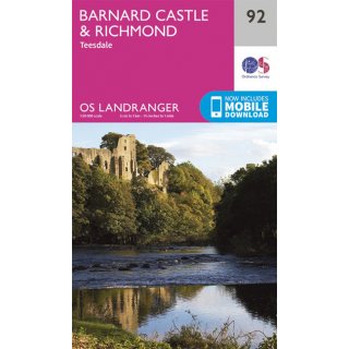 No.  92 - Barnard Castle & Richmond 1:50.000