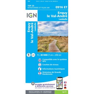 0916 ET Erquy, Le Val-Andr&eacute;, Lamballe 1:25.000