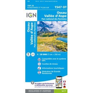 1547 OT Ossau, Vallée dAspe, PN des Pyrénées 1:25.000