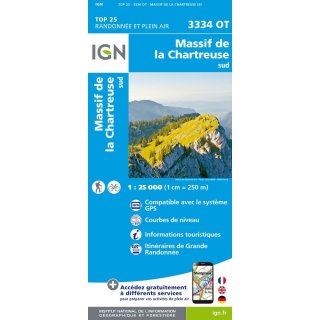3334 OT Massif de la Chartreuse, Sud 1:25.000