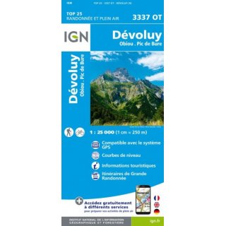 3337 OT Dévoluy, Obiou, Pic de Bure  1:25.000