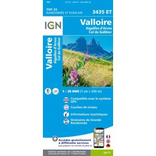 3435 ET Valloire, Aiguilles dArves, Col du Galibier  1:25.000