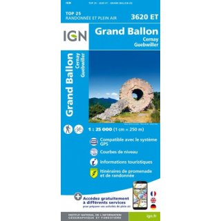 3620 ET Grand Ballon, Cernay, Guebwiller 1:25.000