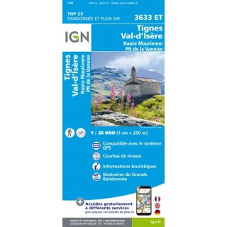 3633 ET Tignes, Val dIsère, Haute Maurienne  1:25.000