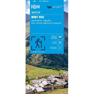 3637 OT Mont Viso, St-V&eacute;ran, Aiguilles, PNR du Queyras  1:25.000