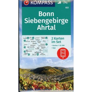 WK  822 Bonn, Siebengebirge, Ahrtal 1:35.000