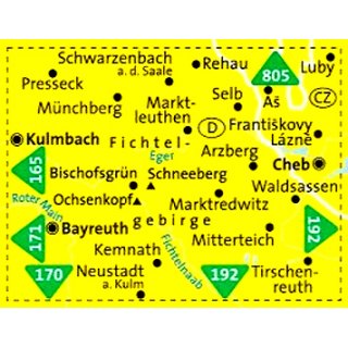 WK  191 Fichtelgebirge, Bayreuth, Marktredwitz 1:50.000
