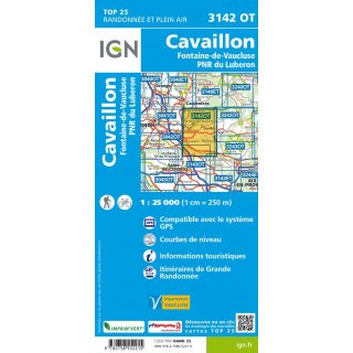 3142 OT Cavaillon Fontaine-de-Vaucluse PNR du Luberon 1:25.000