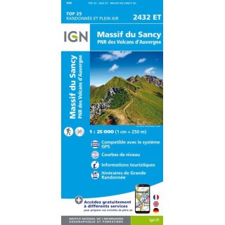 2432 ET Massif du Sancy, PNR des Volcans dAuvergne 1:25.000