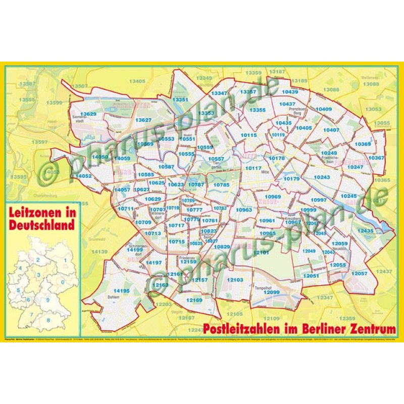 Berliner Postleitzahlen  LandkartenSchropp de Online Shop