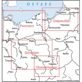 Karte von Ostpreußen 1:300.000 (gefaltet)