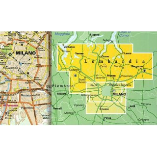 Mailand Umgebungskarte (I dintorni di Milano) 1:100.000
