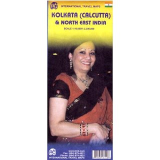 Kolkata (Calcutta) & North East India 1:10.000/1:2.300.000