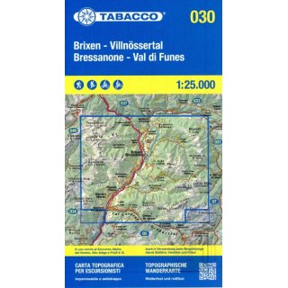 030 Bressanone/Brixen/Val di Funes/Villnss  1:25.000