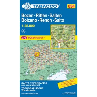 034 Bolzano/Renon, Bozen/Ritten 1:25.000