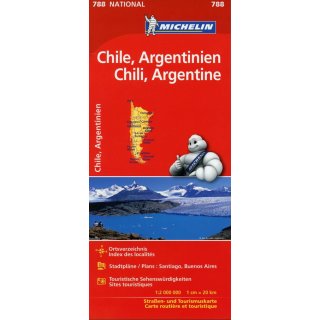 Michelin Nationalkarte Chile Argentinien 1:2.000.000