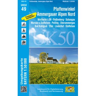 UK 50-49   Pfaffenwinkel - Ammergauer Alpen, nördl. Teil 1:50.000