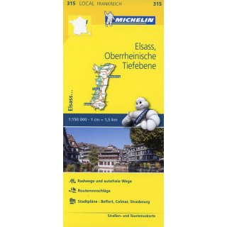 Elsass, Oberrheinische Tiefebene 1:150.000