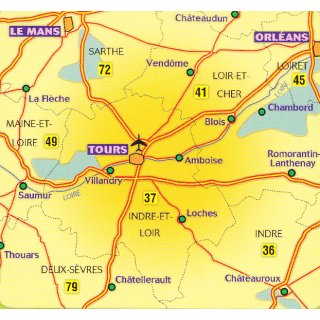 Schlösser an der Loire 1:150.000 (franz. Ausgabe)