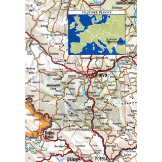 Serbien: Valjevska Planine (Valjevo Berge) 1:50.000