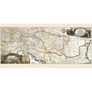 Donaulauf mit Südosteuropa - Donaukarte 1683