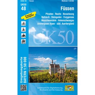UK 50-48   Füssen-Ammergauer Alpen-südl. Auerbergland 1:50.000