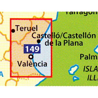 Costa del Azahar, Valencia und Umgebung 1:150.000