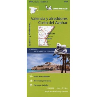Costa del Azahar, Valencia und Umgebung 1:150.000
