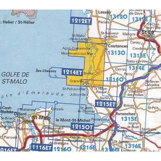 1214 ET Granville, Coutances, Îles Chausey  1:25.000