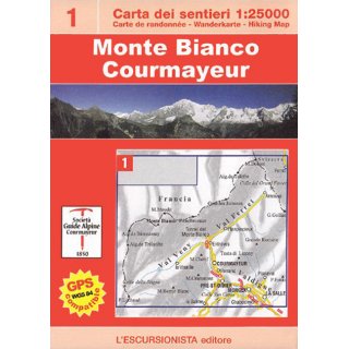  1 Monte Bianco, Courmayeur 1:25.000