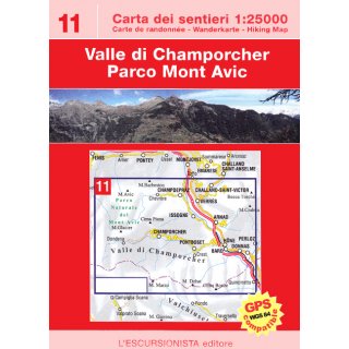 11 Valle di Champorcher, Parco Mont Avic 1:25.000