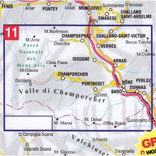 11 Valle di Champorcher, Parco Mont Avic 1:25.000