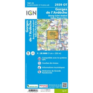 2939 OT Gorges de lArdèche, Bourg-Saint-Andéol 1:25.000