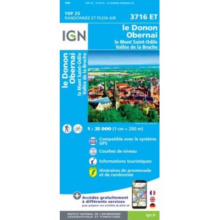3716 ET Mont-Sainte-Odile, Molsheim, Obernai, Le Dononi  1:25.000