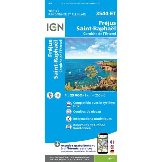 3544 ET Fréjus, St-Raphaël 1:25.000