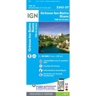 3343 OT Gréoux-les-Bains, Rians 1:25.000