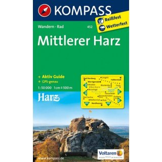 WK  452 Mittlerer Harz 1:50.000