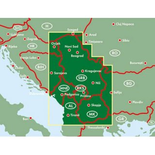 Serbien, Montenegro, Mazedonien 1:500.000