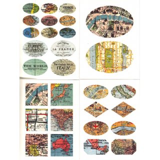 Vintage Maps Stickers