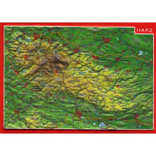 Postkarte Harz 3D Relief