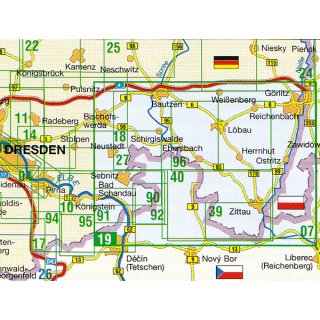 019 Oberlausitzer Bergland/Zittauer Gebirge/Nordb�hmen 1:75.000