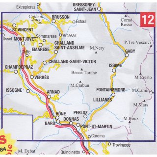 12 Basse Valli dAyas e Gressoney 1:25.000